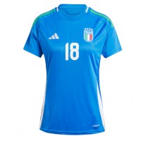 Fotbalové Dres Itálie Nicolo Barella #18 Dámské Domácí ME 2024 Krátký Rukáv